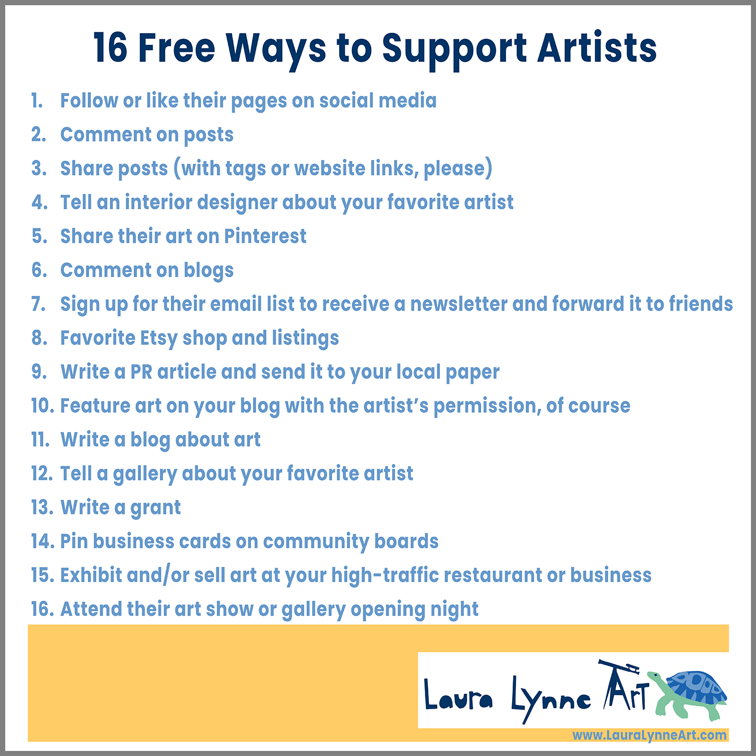 16 free ways to support artists