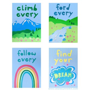 Set of four Sound of Music inspired wall art prints